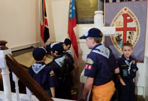 SCOUTS EXAMINE THE VINEGAR BIBLE
