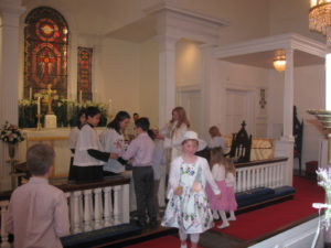 Decorating The Easter Cross